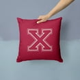thumbnail image 2 of Letter X Initial Monogram - Maroon and White Fabric Decorative Pillow, 2 of 4
