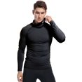 thumbnail image 5 of Defitshape Men's Athletic Compression Shirt Tight Lightweight Soft Biking Running Shirts Sports Workout Gym Long Sleeve Muscle Fit Thermal Mock Turtle Neck Base Layer Top Black XX-Large, 5 of 5