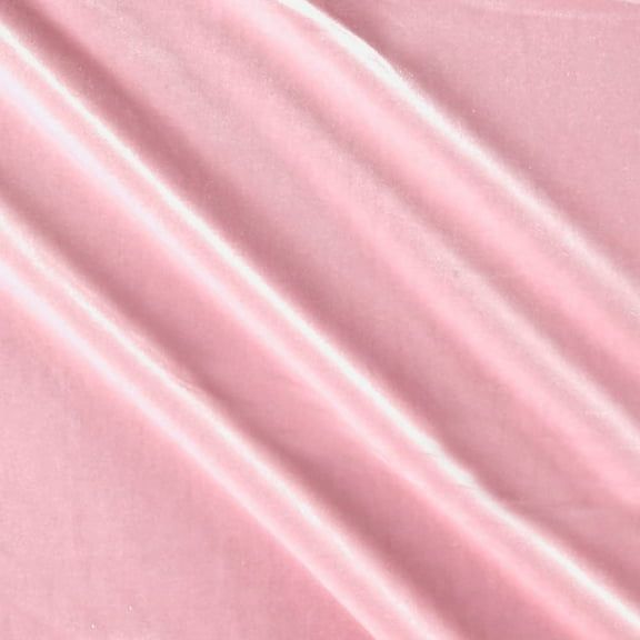 Valentina Textile Inc. Stretch Velvet (Pastel Pink) Fabric by The Yard 60" Width