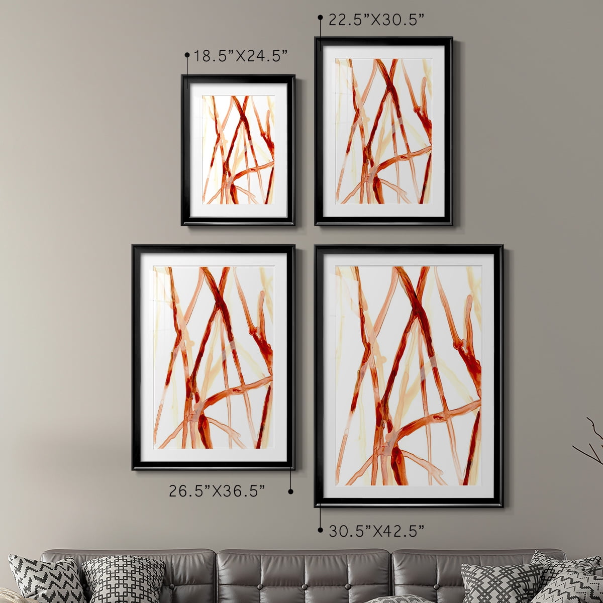 Wexford Home Runnel V Premium Framed Print, 18.5" x 24.5" - Ready to Hang, Black (Set of 2)