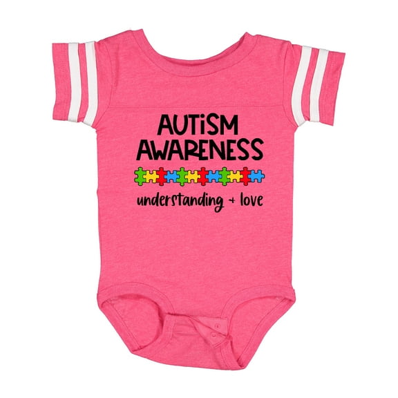 Inktastic Autism Awareness Understanding and Love with Puzzle Pieces Boys or Girls Baby Bodysuit