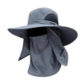 thumbnail image 1 of Sombrero de sol Sombrero de pesca Sombrero de cubo de protección solar al aire libre con cubierta de solapa de cuello de cara extraíble para acampar, Gris oscuro DYNWAVEMX Sombrero de pesca, 1 of 8
