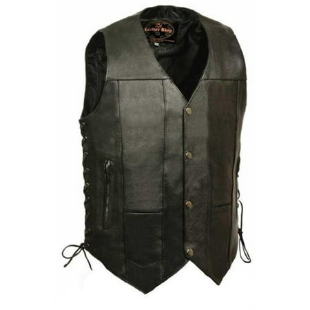 Leather King Men's 10 Pocket Side Lace Vest (50) - 50 Inches SH1391