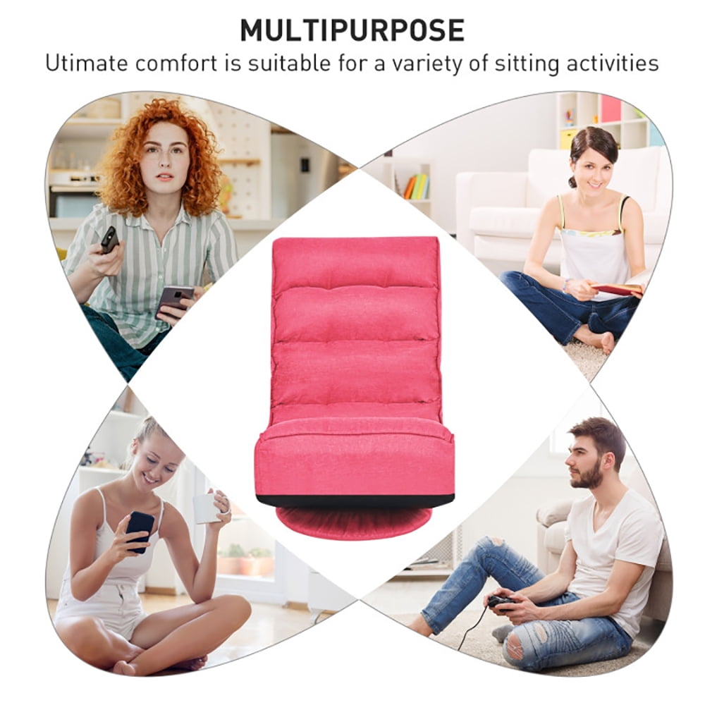 Finihen 360 Degree Swivel Floor Chair, 5-Position Folding Floor Gaming Chair, Lazy Lounge Chair for Relaxing Reading Gaming TV Watching, Pink Finihen 360 Degree Swivel Floor Chair, 5-Position Folding Floor Gaming Chair, Lazy Lounge Chair for Relaxing Reading Gaming TV Watching, Pink