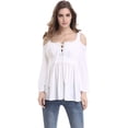 thumbnail image 2 of Blusa informal con hombros descubiertos y cordones para mujer Ormromra, 2 of 5