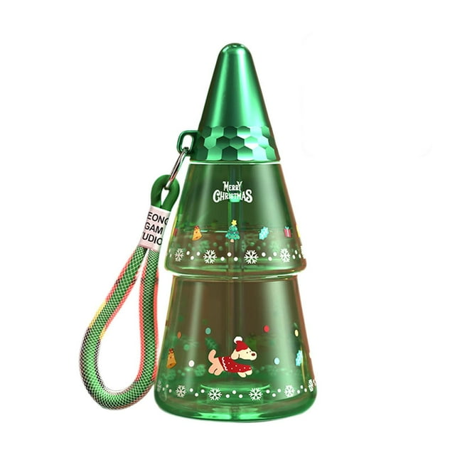 Vaso de de Navidad, vaso de agua de Navidad, vaso para beber, vaso de paja de Navidad para fiesta de té de Navidad Verde