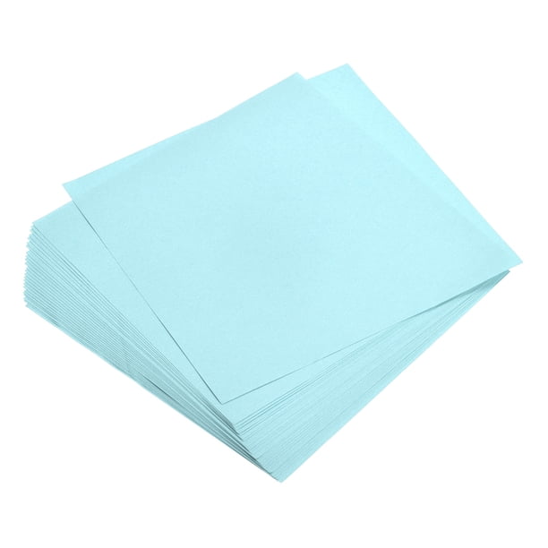 25 hojas de papel origami de 8x8 pulgadas, doble cara, color azul claro, para proyectos de arte y manualidades, principiantes