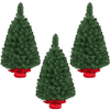 Yaheetech 3Pcs 3 Ft Tabletop Mini Artificial Christmas Tree with Pine Cones and Cement Base,Green
