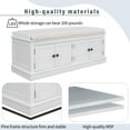thumbnail image 6 of 48" Farmhouse Storage Bench, Wooden Entryway Benches with 4 Doors and Adjustable Shelves, Shoe Bench with Storage and Removable Cushion, for Living Room Entryway Hallway Foyer, White, 6 of 9