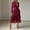 01 Red, variant on YueHuiYing Women's Solid-Color Pleated Lace Ruffled Asymmetric Hem Long-Sleeve Crew Neck Dress