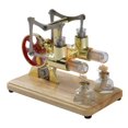 thumbnail image 1 of Stirling Engine Kit Hot Air Motor Model Physical Dual Engine Generator Model with LED Light Flywheel Design Scie, 1 of 7