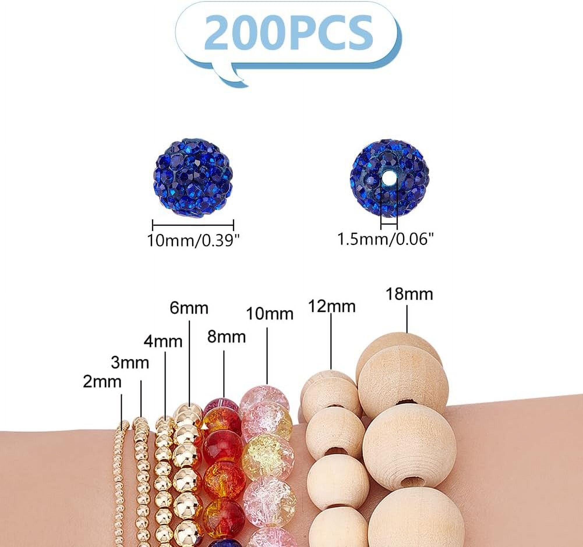 PH 240pcs 24 Colors Rhinestone Beads 10mm Pave Disco Ball Clay Beads Polymer Clay Rhinestone Bead Diamond Bead for Bracelet Baseball Necklace Earring Jewelry Making Beadable Pen Colorful