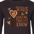thumbnail image 4 of Inktastic Jesus Loves Me Christian Inspirational Long Sleeve Youth T-Shirt, 4 of 5