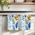 thumbnail image 7 of Blue Yellow Leaves Kitchen Towels Set of 2, Spring Botanical Leaf Farmhouse Watercolor Absorbent Dish Towels for Kitchen, Microfiber Hand Towel, Quick Drying Tea Towel for Cleaning Dishcloths, 7 of 7