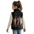 thumbnail image 2 of Uorisanigo Unisex Kids Fleece Vest Puffy Sleeveless Zip Front Jacket with Pockets Warm Western Horse Print Outwear Girls Boys Zippered Vest for Fall & Winter 2-12 Years, 2 of 7