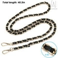 thumbnail image 3 of Gustave Replacement Purse Chain Strap Handle Shoulder Crossbody Handbag Bag Metal Leather 120cm/45inch Strap -Black, 3 of 11