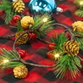 thumbnail image 4 of PMMIPNW Pine Cone Christmas String Lights Battery Operated, 6.5FT 20LED Christmas Garland with Red Berry Pine Cone Fairy String Lights for Indoor Outdoor Xmas Decorations, 4 of 8