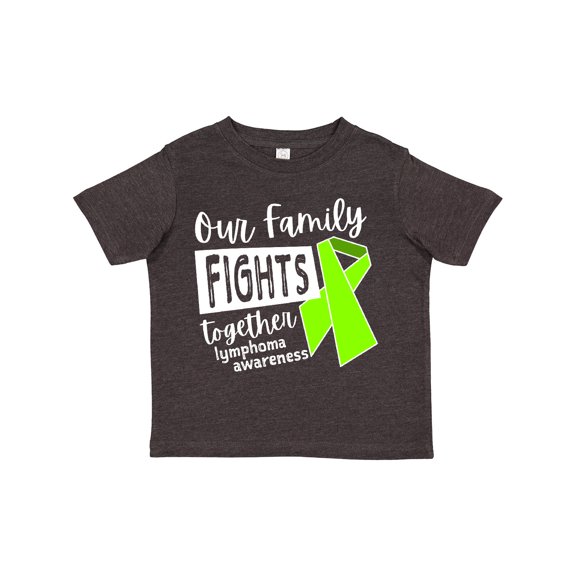 Inktastic Our Family Fights Together Lymphoma Awareness Lime Ribbon Boys or Girls Toddler T-Shirt