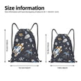 thumbnail image 2 of Xecao Space Cars Pattern Sports Drawstring Backpack - String Swim Gym Bag with Wet Proof Pocket for Women&Men-Medium, 2 of 6