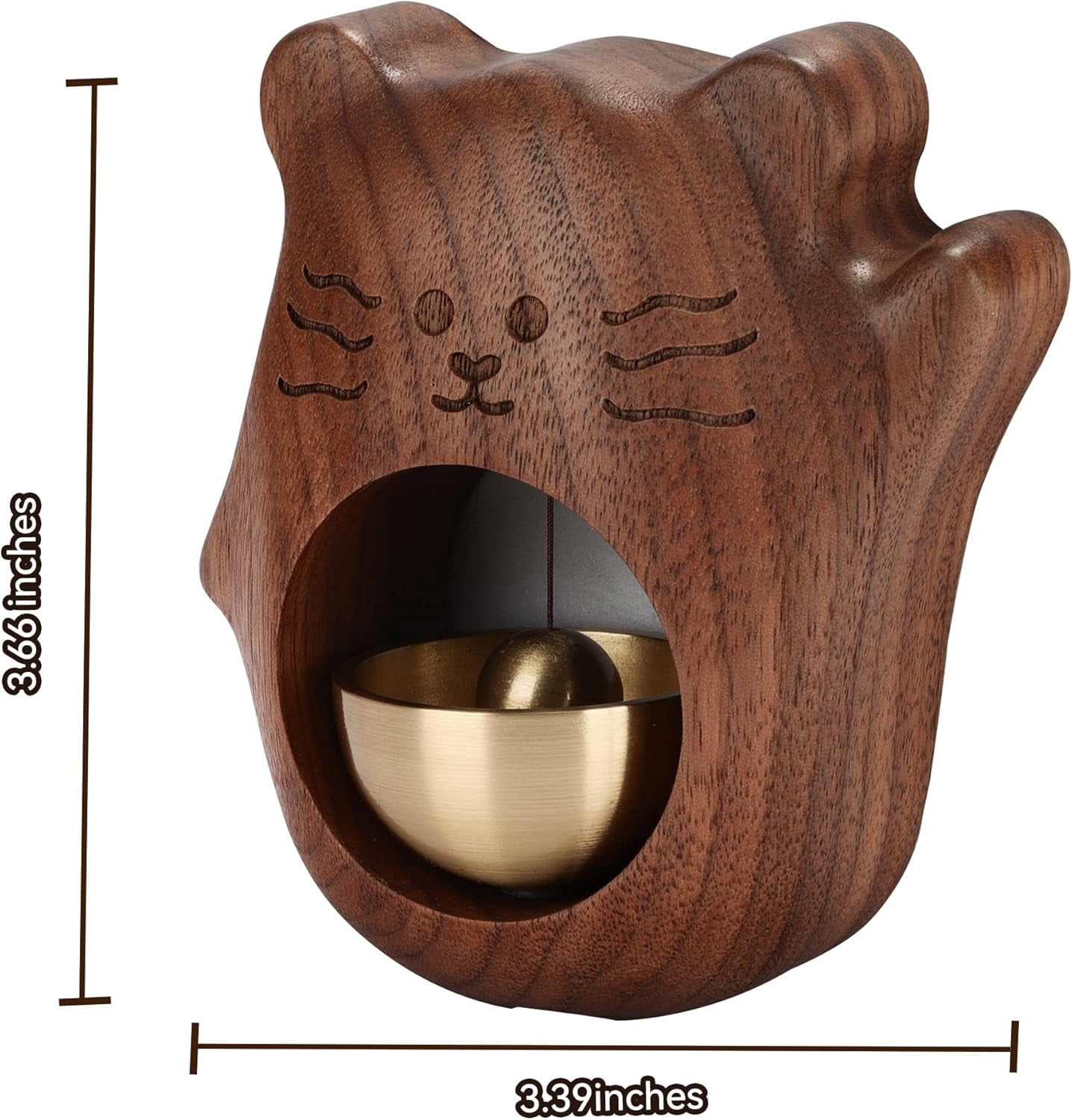 Shopkeepers Bell - Magnetic Attached Doorbell for Door Opening - Unique Office Ornament and Hanging Decoration for Business Entrance, Fridge Sticker and Barn Door (Golden Teak)