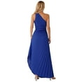 thumbnail image 2 of CHICTRY Womens One Shoulder Long Formal Dress Sleeveless Ruched Evening Ball Gown Cocktail Party Dress Blue XXL, 2 of 7