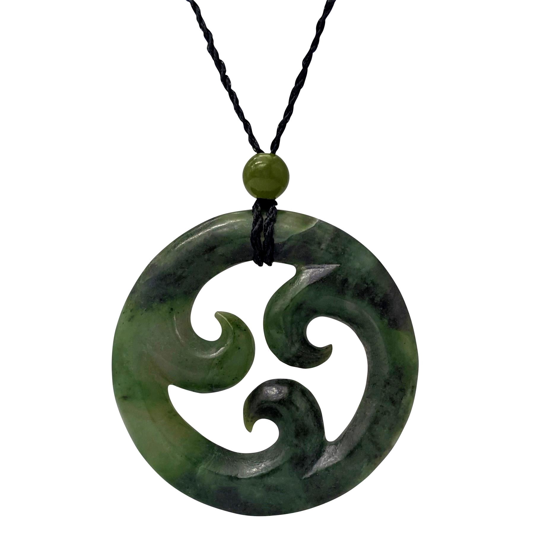 81stgeneration Collana Koru In Giada Nefrite - Pendente Maori Intagliato A Mano - Pietra Verde Naturale Con Cordino - Unisex - 2