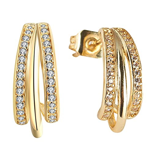 Gold Plated Earring Women Girl Egg Stud Earrings White Gold Wedding Gift for Family