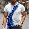 thumbnail image 2 of Lilgiuy Oversized Shirt for Men Casual T-Shirt Fun 3D Printed O-Neck Short Sleeves Tees Shirts Pullover for Fitness Exercise Blue(M-5Xl), 2 of 5