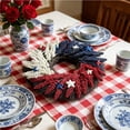 thumbnail image 6 of Independence Day Red White Blue Patriotic Garland Front Door Wreath Hanging Door Decoration Outdoor Indoor 4th of July Memorial Veterans Labor Day Party Home Holiday Decor Wreath Ornament, 6 of 6