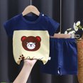 thumbnail image 4 of Paguaki Baby Girls Boys Toddler Clothes 2pcs Summer Lovely Graphic Short Sleeve T-Shirt Tee Elastic Waist Shorts Set with Pockets, 4 of 4