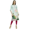 thumbnail image 2 of Bimba Women's Moss Georgette Floral Digital Printed Kurta Kurti Casual Wear-4, 2 of 5