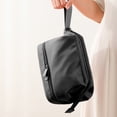 thumbnail image 4 of Bolsa de maquillaje con compartimentos, bolsa de cosméticos de viaje, organizador portátil de artículos de tocador de maquillaje con cremallera, color negro, 4 of 5