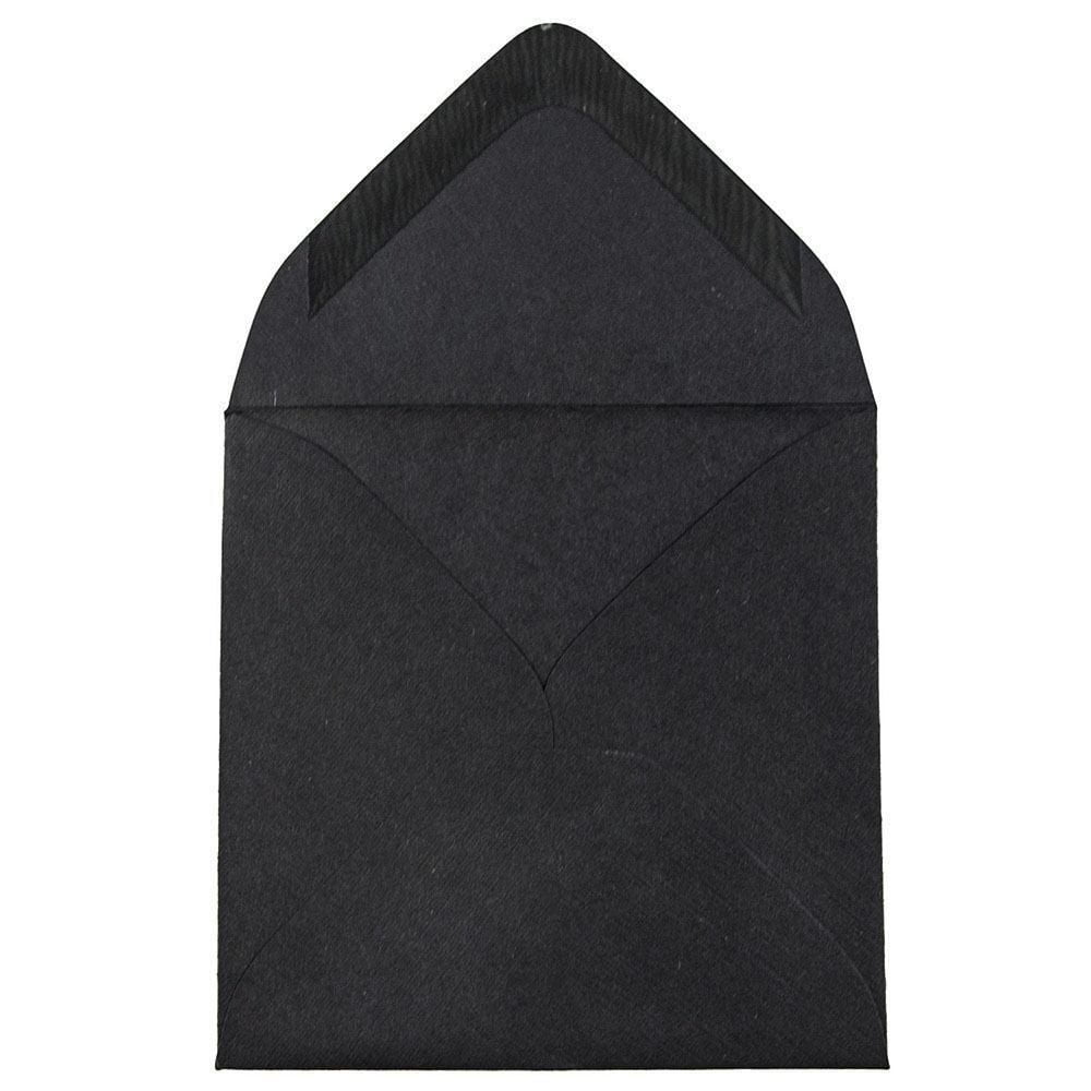 JAM Paper 3 1/8 x 3 1/8 Envelopes, Black Linen, 100/Pack