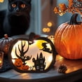 thumbnail image 1 of DPTALR Halloween Wooden Cute Glowing Pumpkin Ghost Lantern, 1 of 6