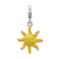 thumbnail image 1 of FB Jewels Sterling Silver Enameled 3-D Sunshine w/Lobster Clasp Charm, 1 of 1