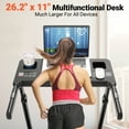 300LBS Treadmill with Desk Workstation & Adjustable Height, 2.5HP