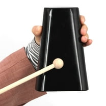 FESTFENDS Professional Grade Metal Cowbell for Drum Set 1Set Black Round Shape for Music Performance