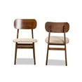 thumbnail image 2 of Baxton Studio Euclid Mid-Century Modern Sand Fabric Upholstered and Walnut Brown Finished Wood 2-Piece Dining Chair Set, 2 of 7