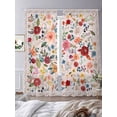 thumbnail image 3 of Pink Flowers Sheer Curtains 96 Inch Length 2 Panels Set, Spring Farmhouse Floral Leaves Vintage Voile Window Treatment Semi Sheer Long Curtains Drapes for Bedroom/Living Room/Kitchen 52"x96"x2, 3 of 7