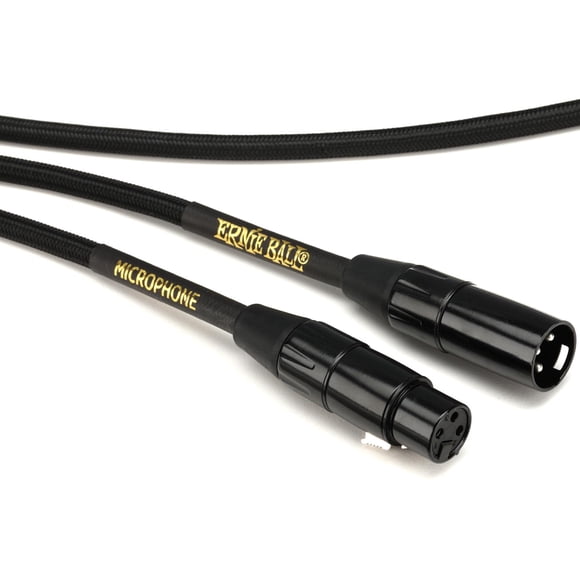 Ernie Ball Braided XLR Mircrophone Cable, 20ft, Black (P06392)