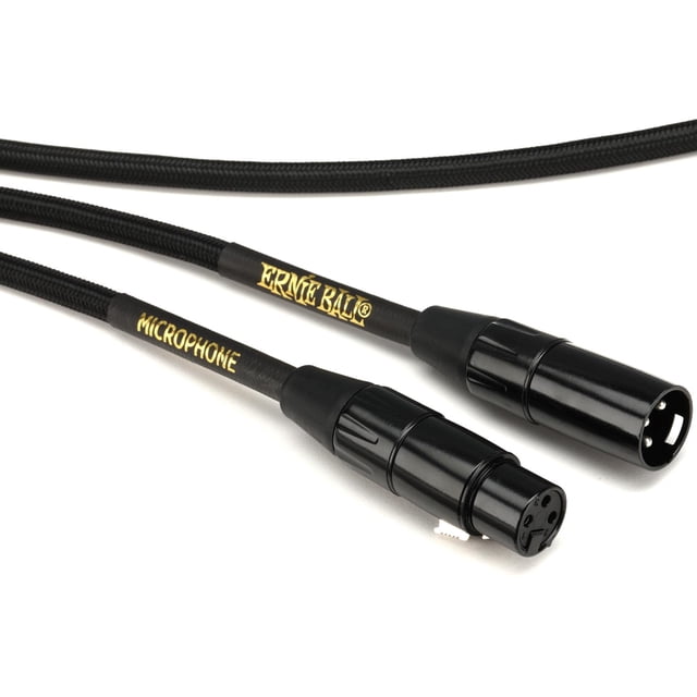 Ernie Ball Braided XLR Mircrophone Cable, 20ft, Black (P06392)