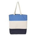 thumbnail image 2 of Q-Tees - 11L Tri-Color Tote - Q125900 - Navy/ Natural/ Carolina Blue - Size: One Size, 2 of 3