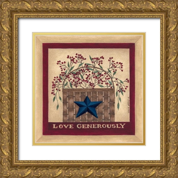 Shamp, Cindy 26x26 Gold Ornate Wood Framed with Double Matting Museum Art Print Titled - Love Generously
