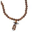thumbnail image 4 of Mandala Crafts Natural Wood 108 Mala Prayer Beads Necklace, Bracelet from for Buddhists, Meditation, Yoga (Wenge Wood), 4 of 6