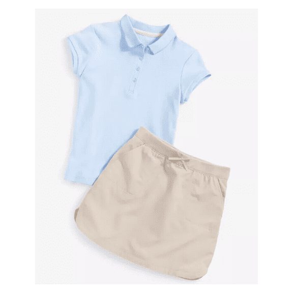 Nautica Big Girls Uniform Short Sleeve Interlock Polo Shirt, XL