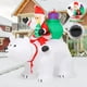 thumbnail image 5 of GOOSH Inflables navideños de 6 pies Oso de montar de Papá Noel con cabeza temblorosa Decoraciones al aire libre Decoración de patio con luces LED para fiestas navideñas Decoración de jardín interior, 5 of 5