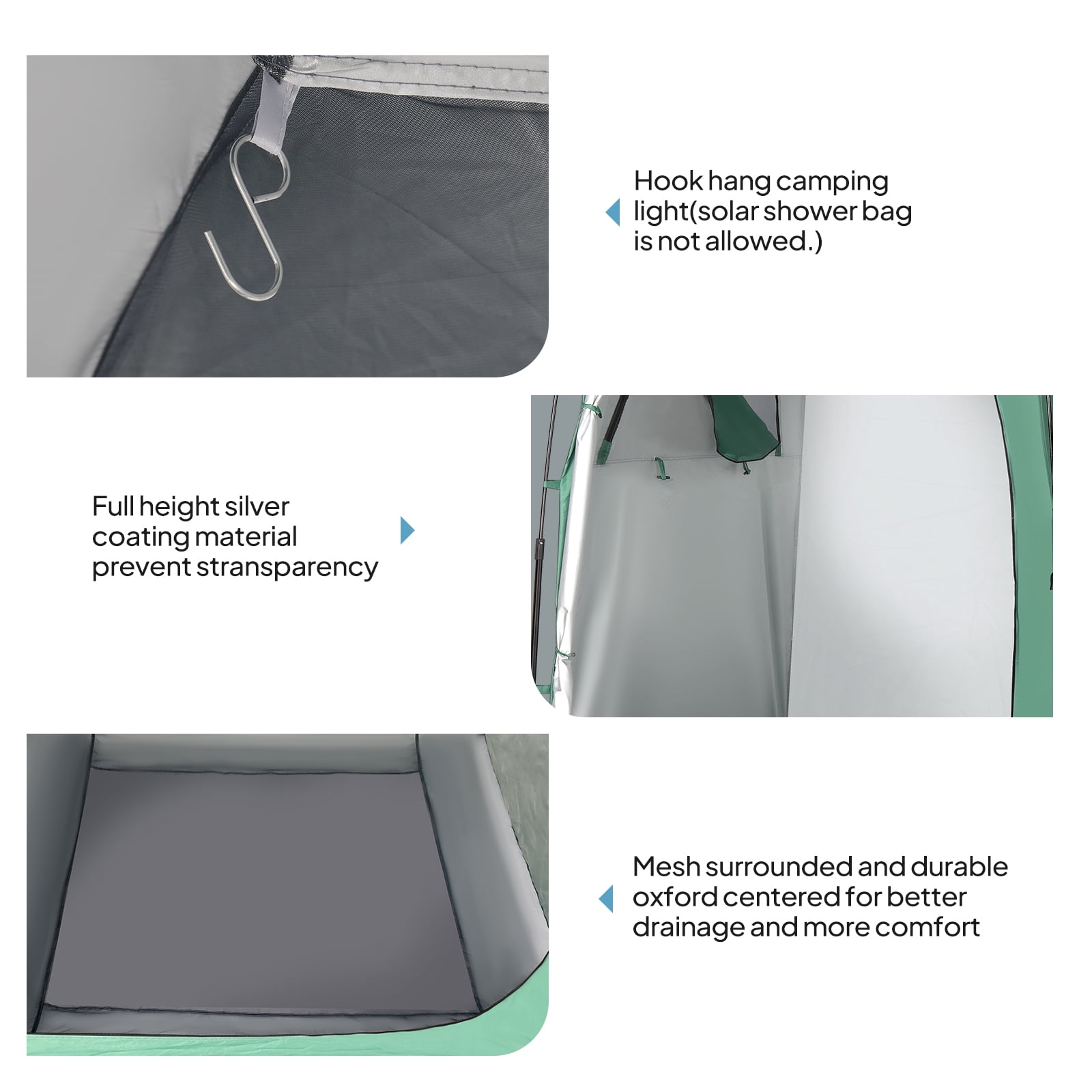 Ktaxon Camping Shower Tent, Waterproof Pop Up Single Changing Tent, Portable Dressing Room, Outdoor Privacy Tent for Beach, HIking, Photography Studio, Green