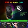 thumbnail image 2 of MAGIC-REFINER D19 Wired Gaming Mouse, 12,000 DPI Ergonomic Mouse with 7 Programmable Buttons, 12K Optical Sensor, 1ms, 13 RGB Backlit Modes, 6 Adjustable DPI, Adjustable Weights, for PC/MAC, Black, 2 of 9