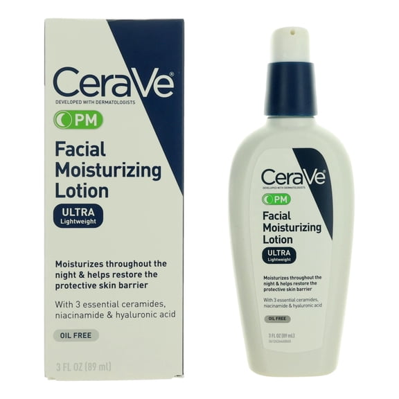 CeraVe PM Facial Moisturizing Lotion Night Cream, 3 fl oz