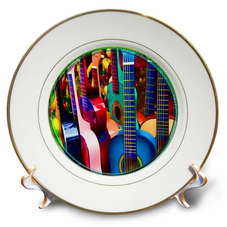 

3dRose Toy Guitars Porcelain Plate 8-inch